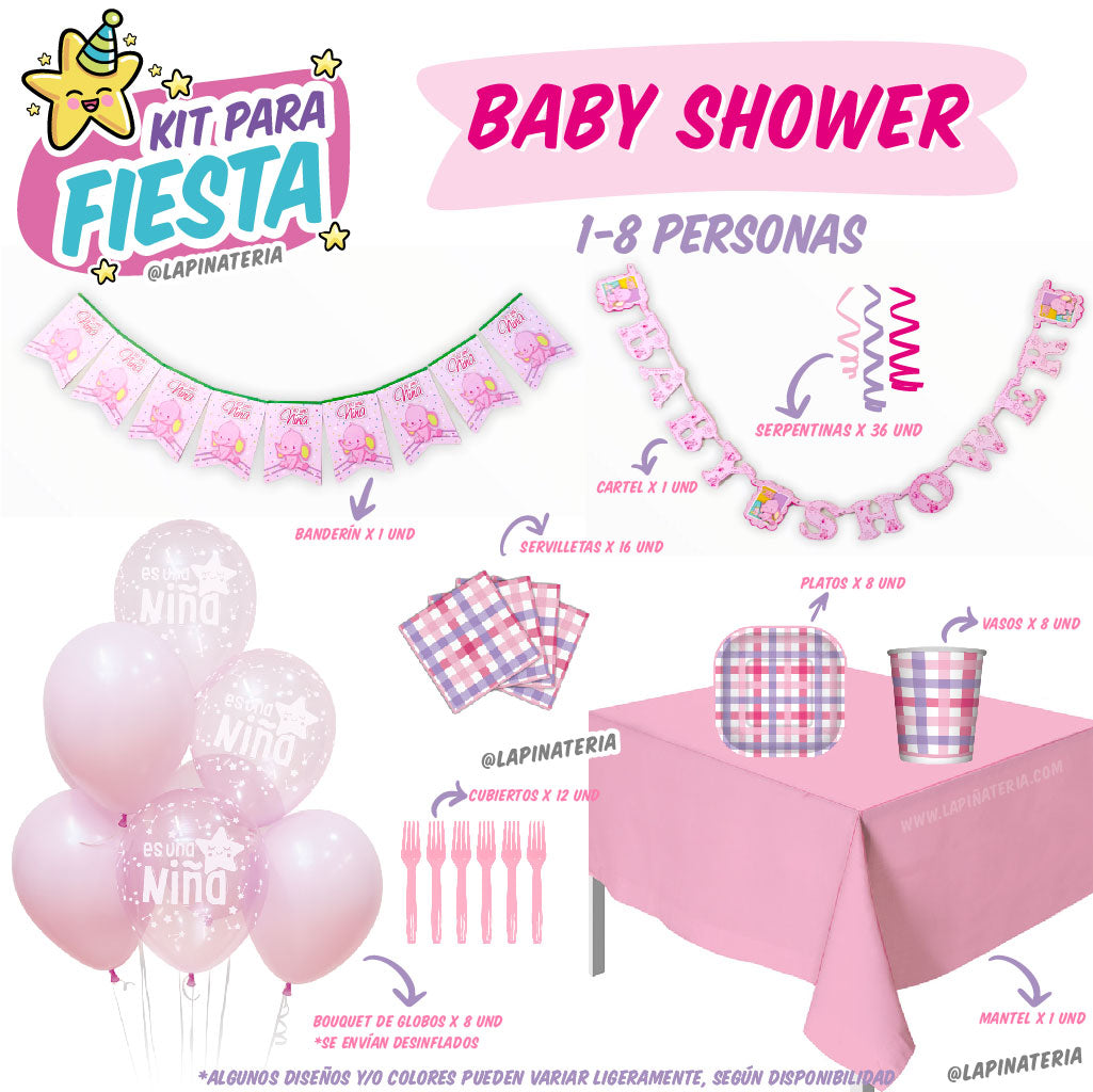 Kit de Decoración de Baby Shower Niña – LaPiñateria.com®
