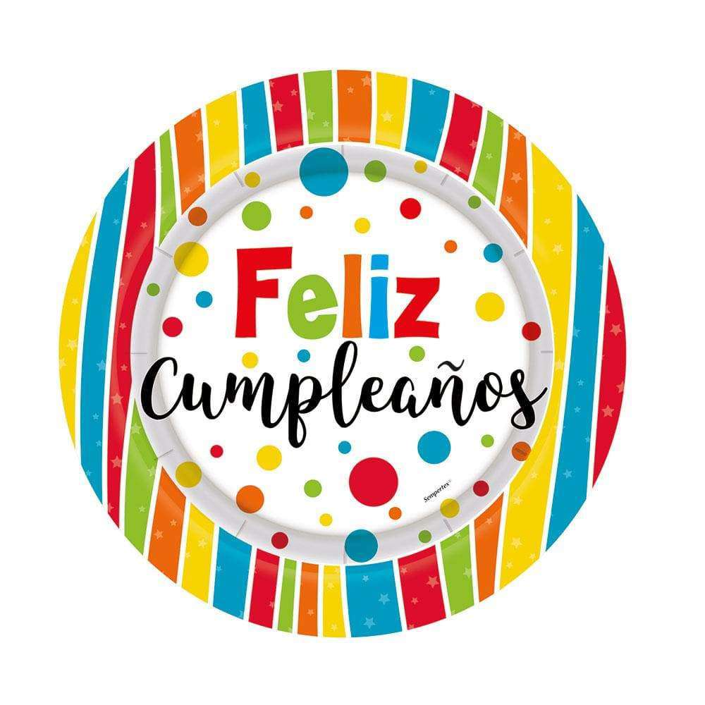Platos Feliz Cumpleaños Multicolor x 8 unidades – LaPiñateria.com®