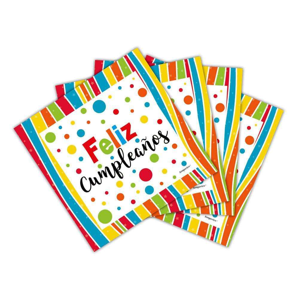 Home-X Servilletas de feliz cumpleaños, 48 servilletas de papel de confeti  para fiesta de cumpleaños, almuerzo decorativo para uso doméstico u