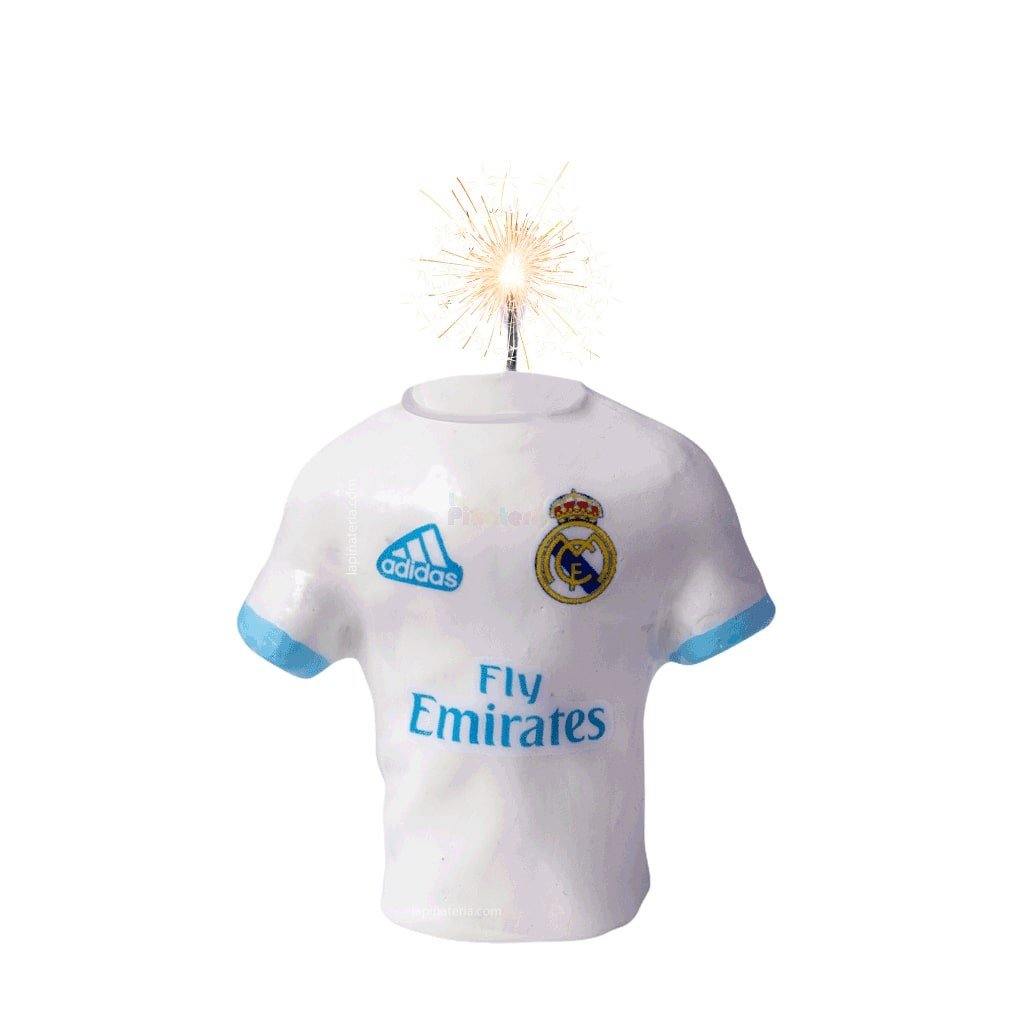 Vela de Cumpleaños de Camiseta inspirada en el Equipo de Fútbol Real M –  LaPiñateria.com®