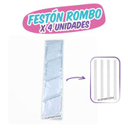 Festón Rombo Blanco x 4 und