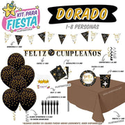 Kit de Decoración de Cumpleaños Dorado