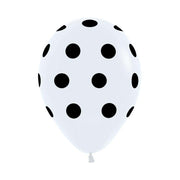 Globos Polka Dots color Blanco puntos negros